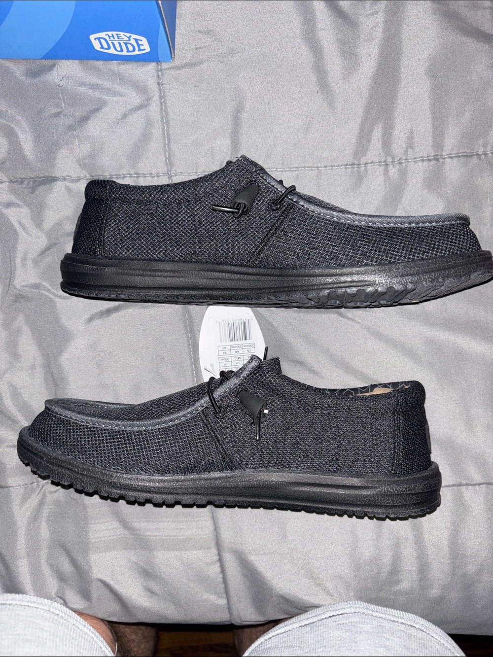 Hey Dude Black Knit Slip-On Loafers for Men